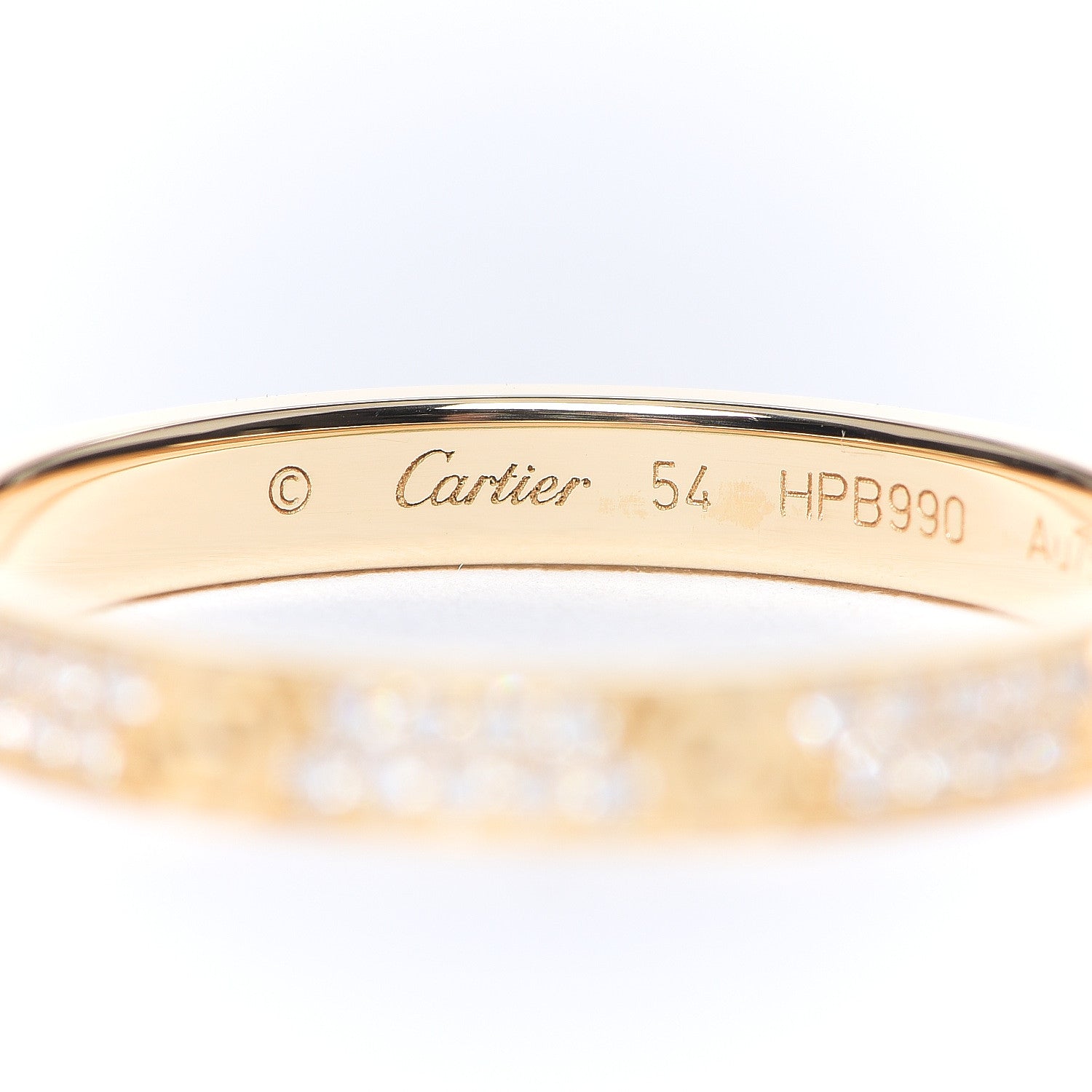 Cartier 18K Yellow Gold Diamond 2.6mm LOVE Paved Band Ring 54 6.75 3 of 5