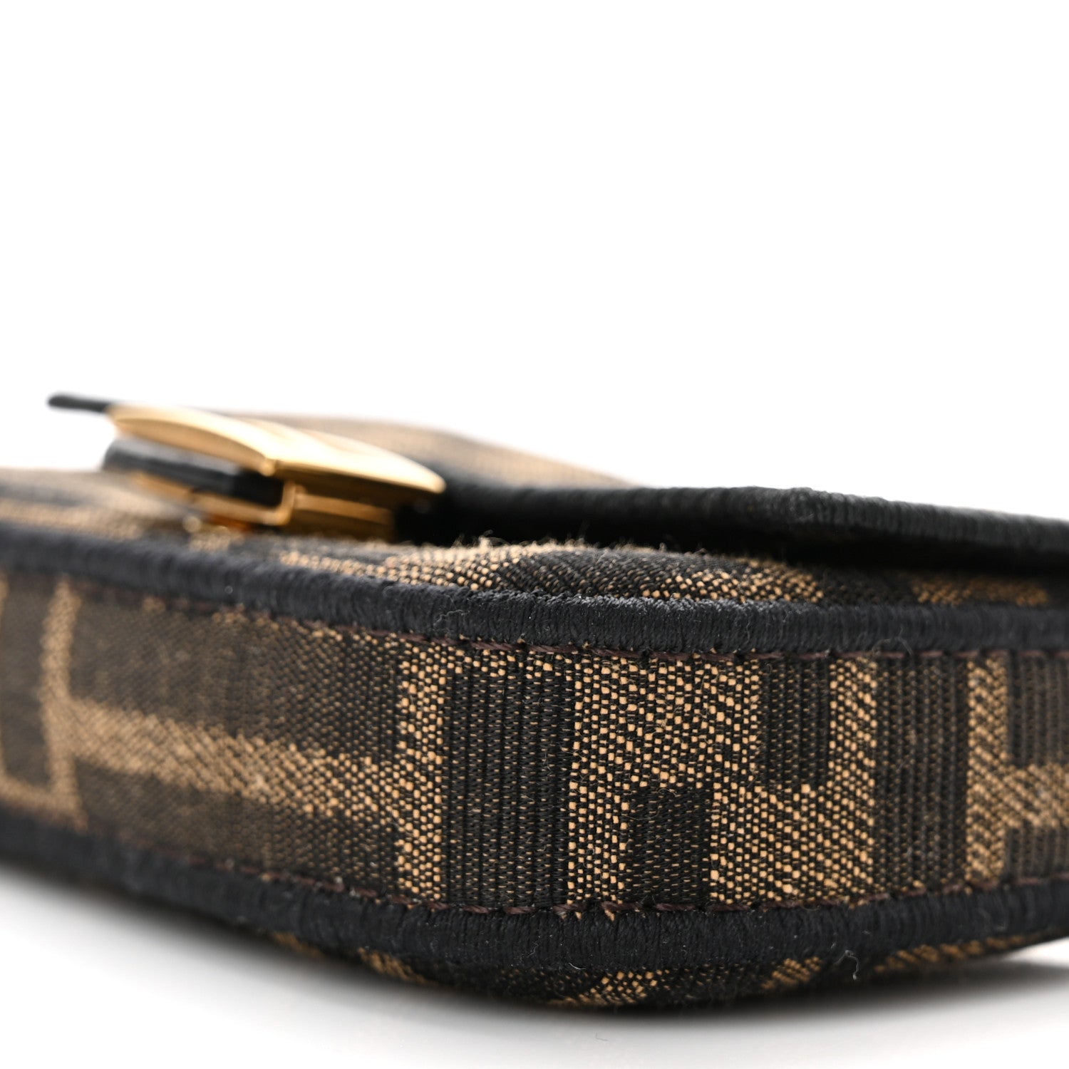 Fendi Fabric Jacquard FF 1974 Nano Baguette Charm Tobacco Moro Black 10 of 11