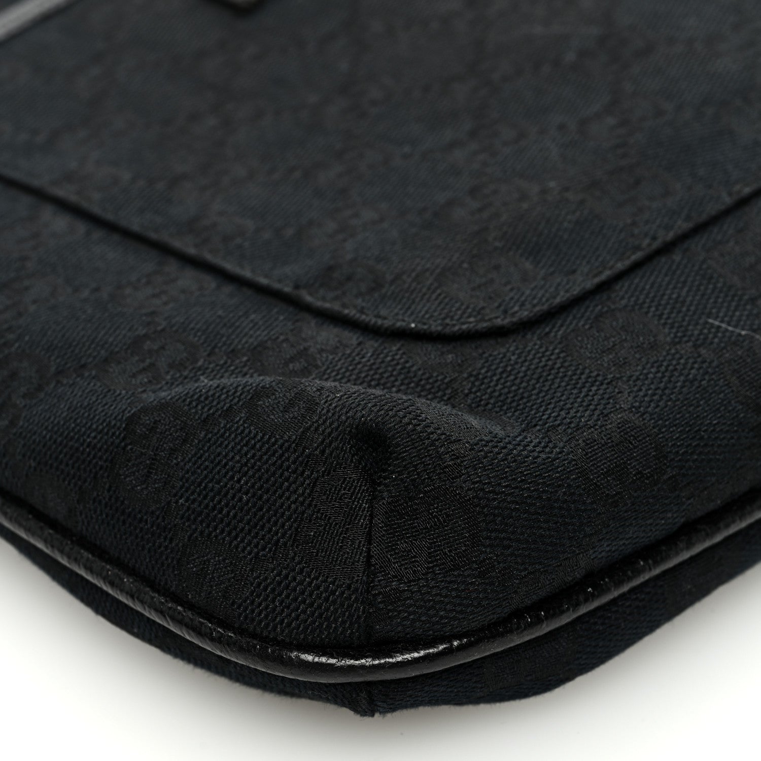 Gucci Monogram Flat Messenger Bag Black 9 of 10