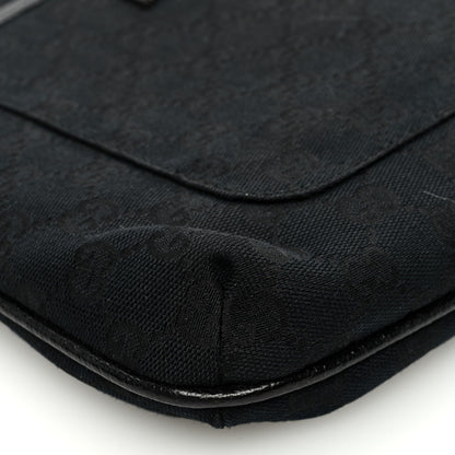 Gucci Monogram Flat Messenger Bag Black 9 of 10