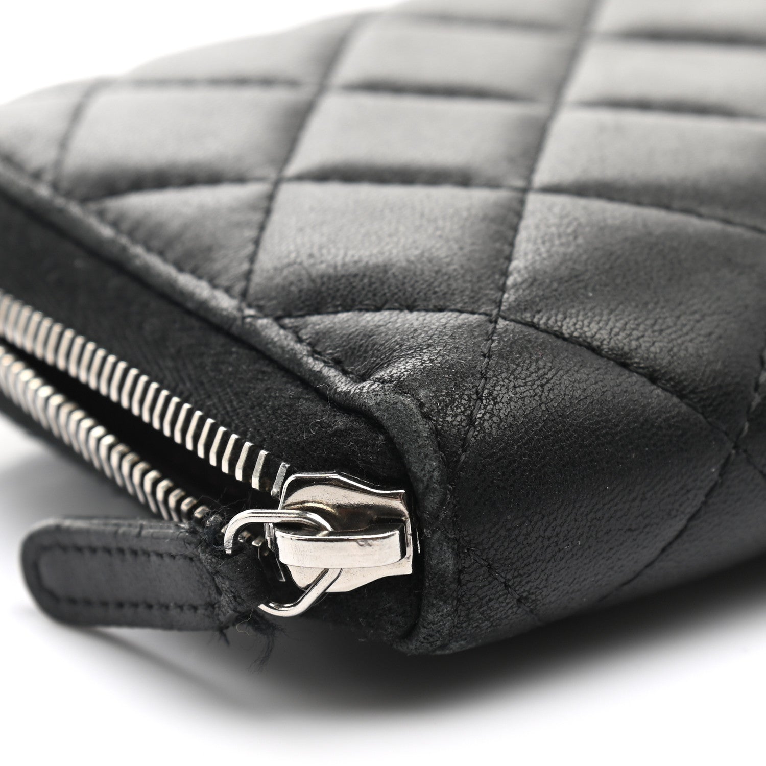 Chanel Lambskin Quilted Large Gusset Zip Around Wallet Black 11 of 13
