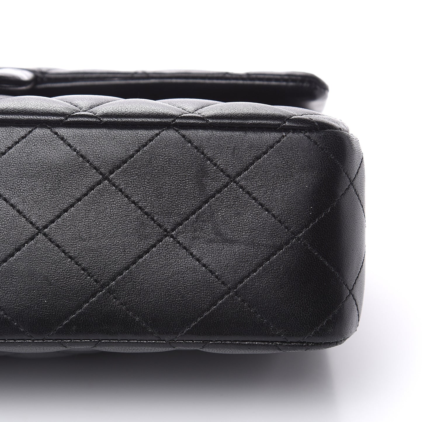 Lambskin Quilted Medium Double Flap Black