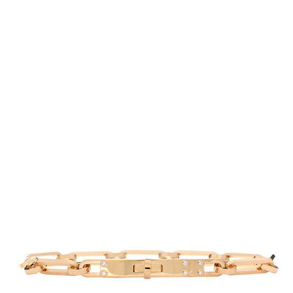 Hermes 18K Yellow Gold Diamond PM Kelly Chaine Bracelet ST 1 of 4