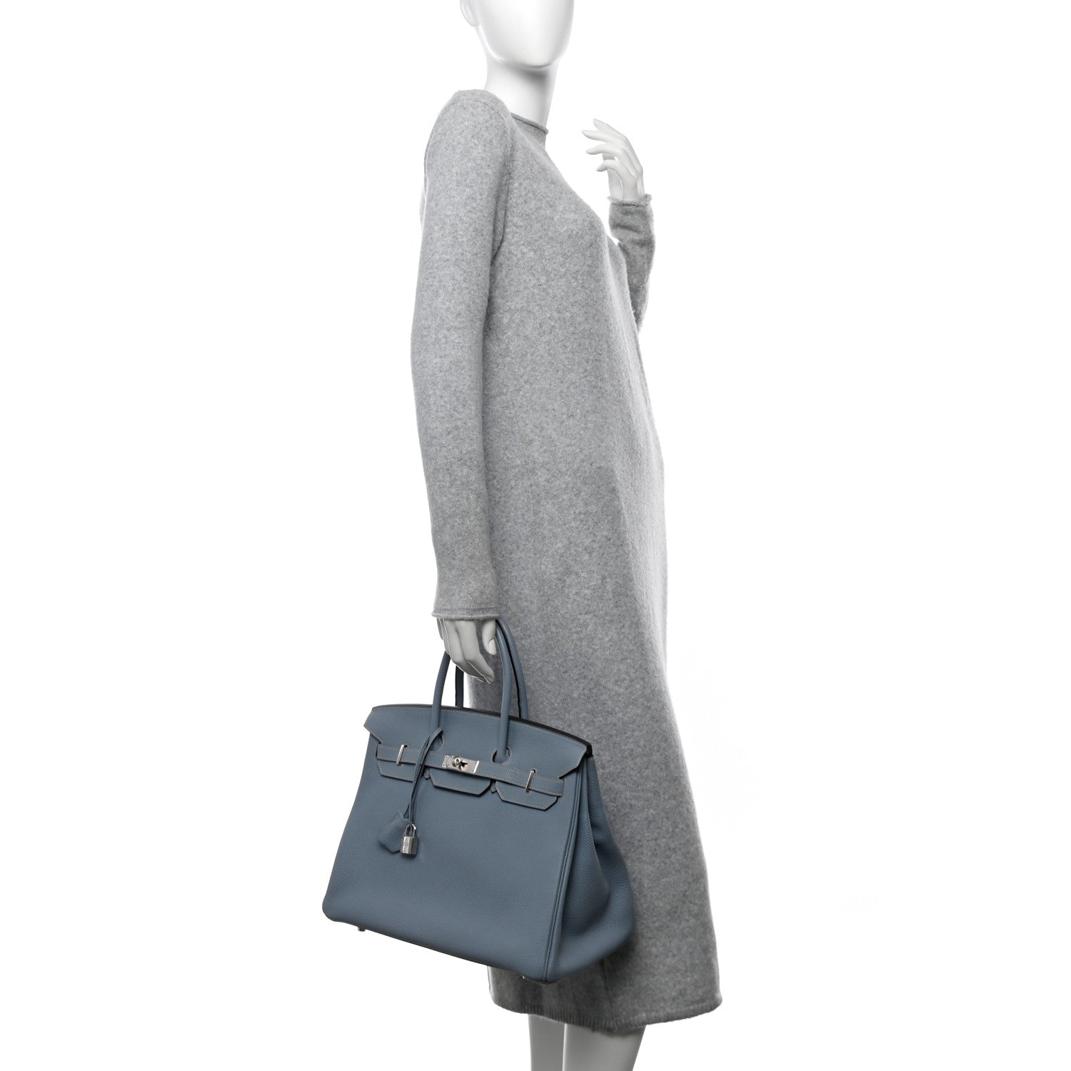 Hermes Togo BIRKIN 35 Bleu Lin 2 of 13