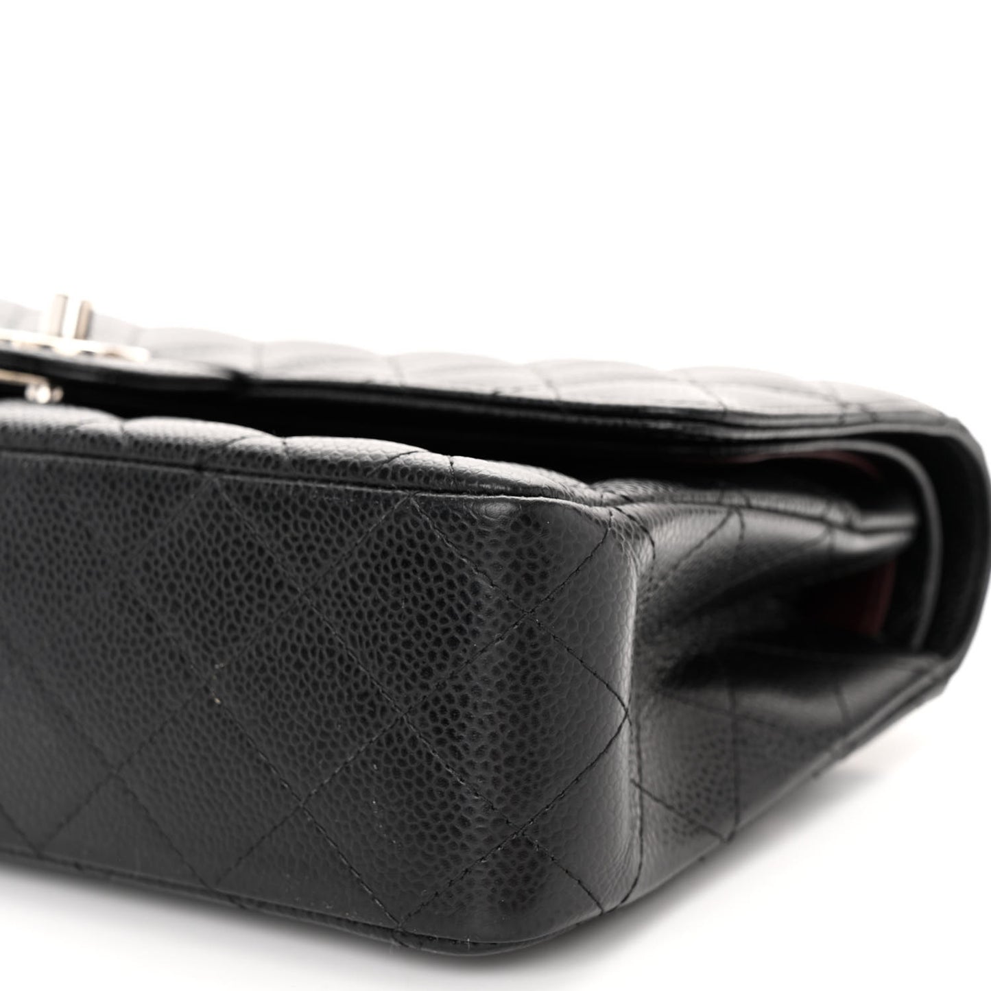 Caviar Quilted Medium Double Flap Black