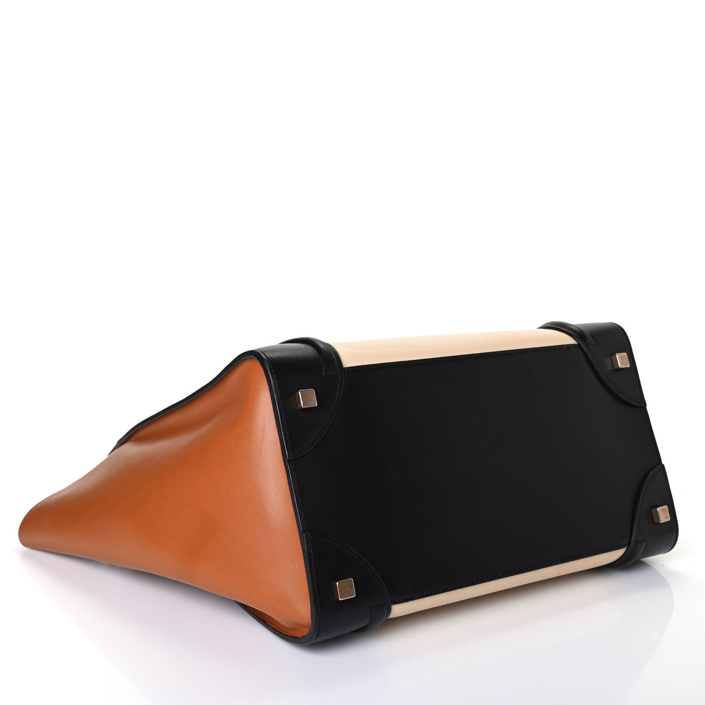 Satin Calfskin Mini Tri-Color Luggage Seashell