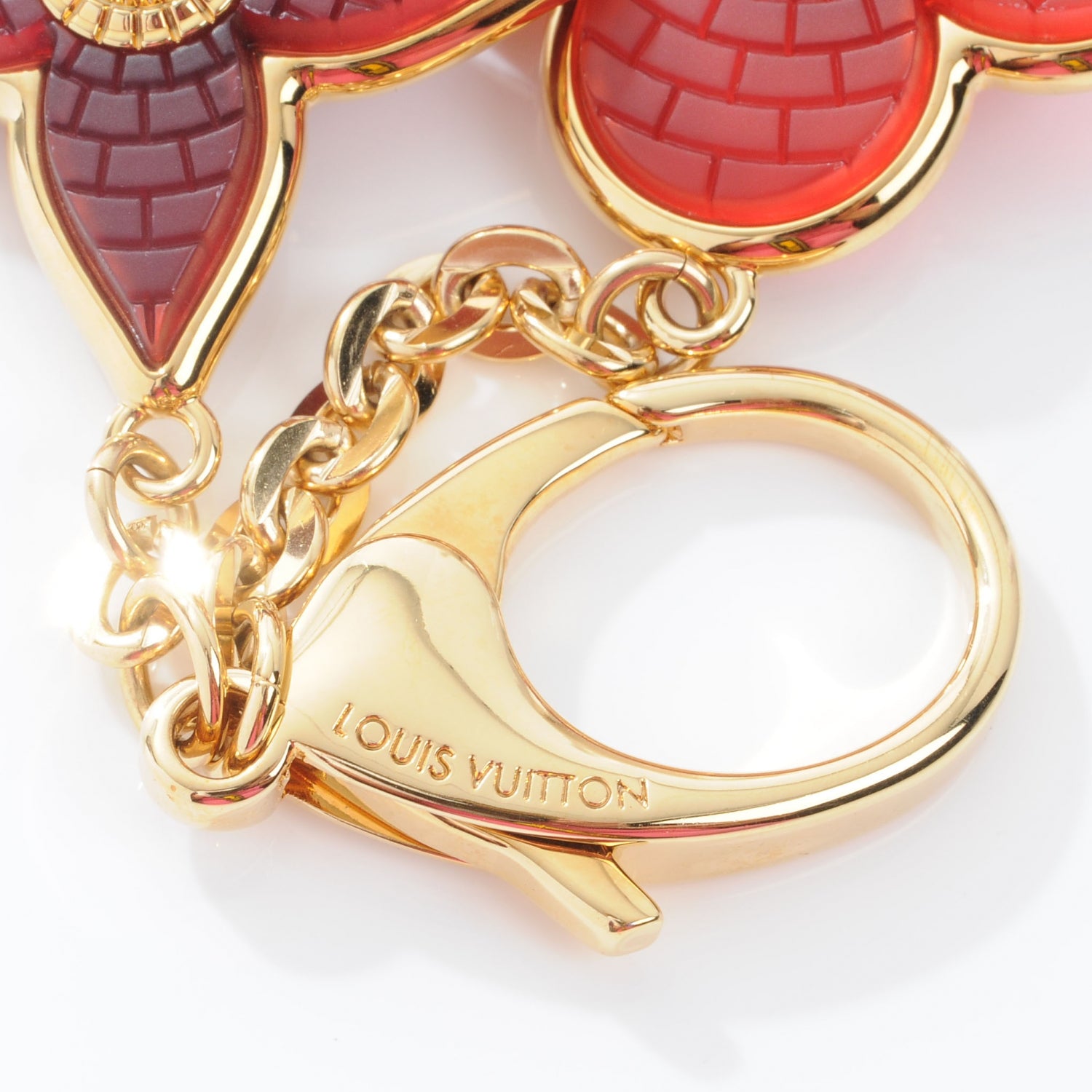 Louis Vuitton Metal Resin Mosaique Bag Charm Red 3 of 4