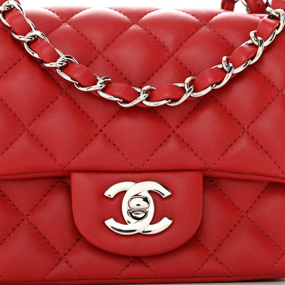 Chanel Lambskin Quilted Mini Square Flap Red 8 of 10