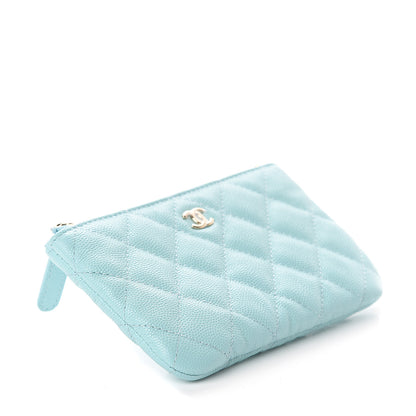 Chanel Caviar Quilted Small Cosmetic Case Light Blue 3 of 7