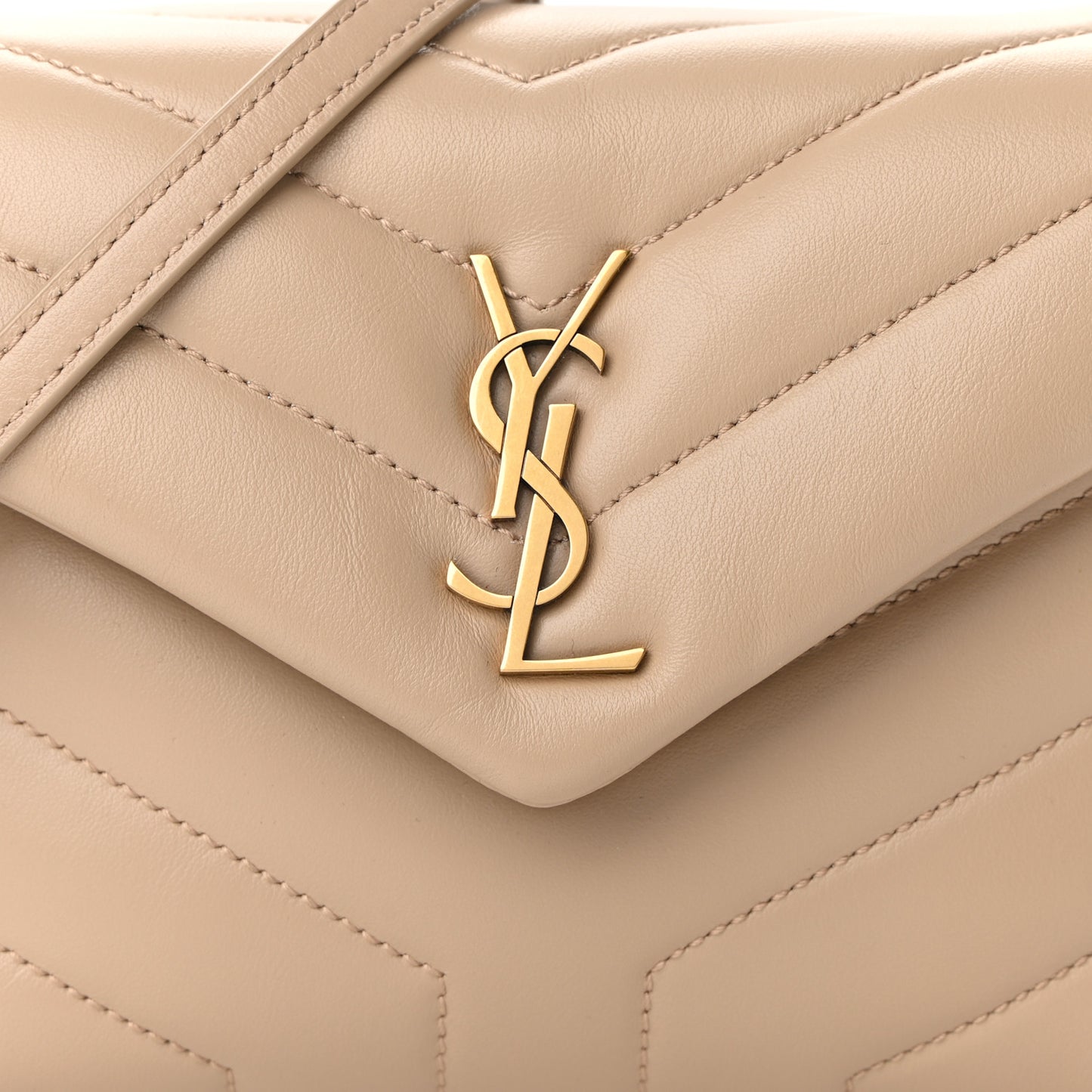 Calfskin Y Quilted Monogram Toy Loulou Crossbody Bag Dark Beige