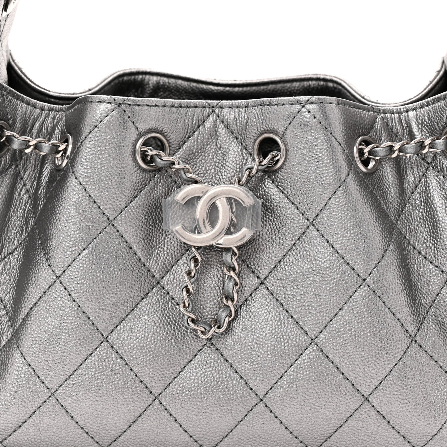 Metallic Caviar Quilted Mini Chanel 25 Handbag Anthracite
