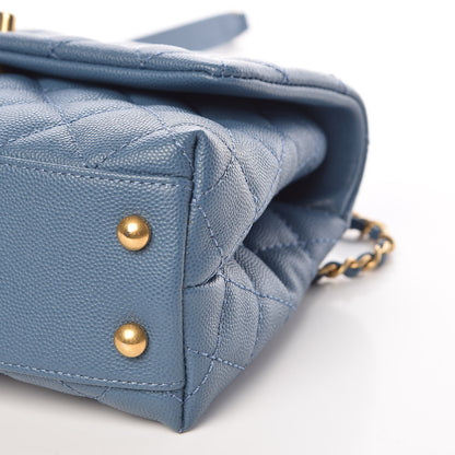 Chanel Caviar Quilted Mini Coco Handle Flap Blue 9 of 10