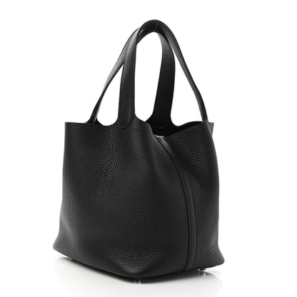 Hermes Taurillon Clemence Picotin Lock 22 MM Black 3 of 11