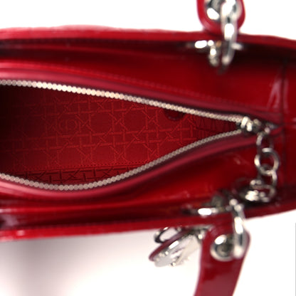 Christian Dior Patent Cannage Medium Lady Dior Red 5 of 10