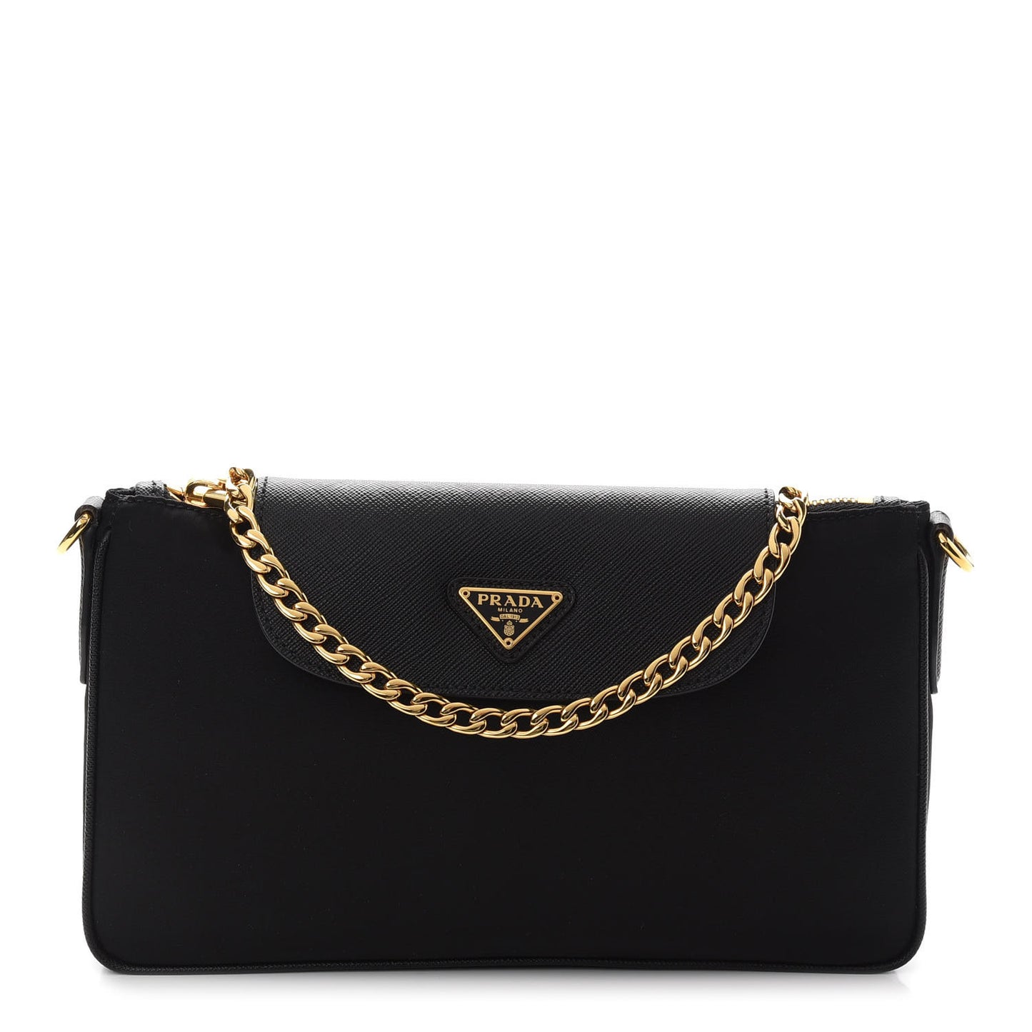 Tessuto Nylon Saffiano Crossbody Bag Black