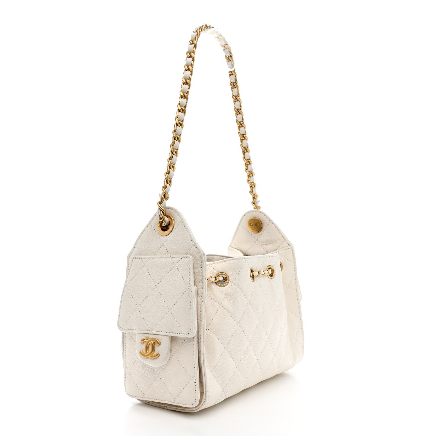 Chanel Caviar Quilted Mini Chanel 25 Handbag White 3 of 11