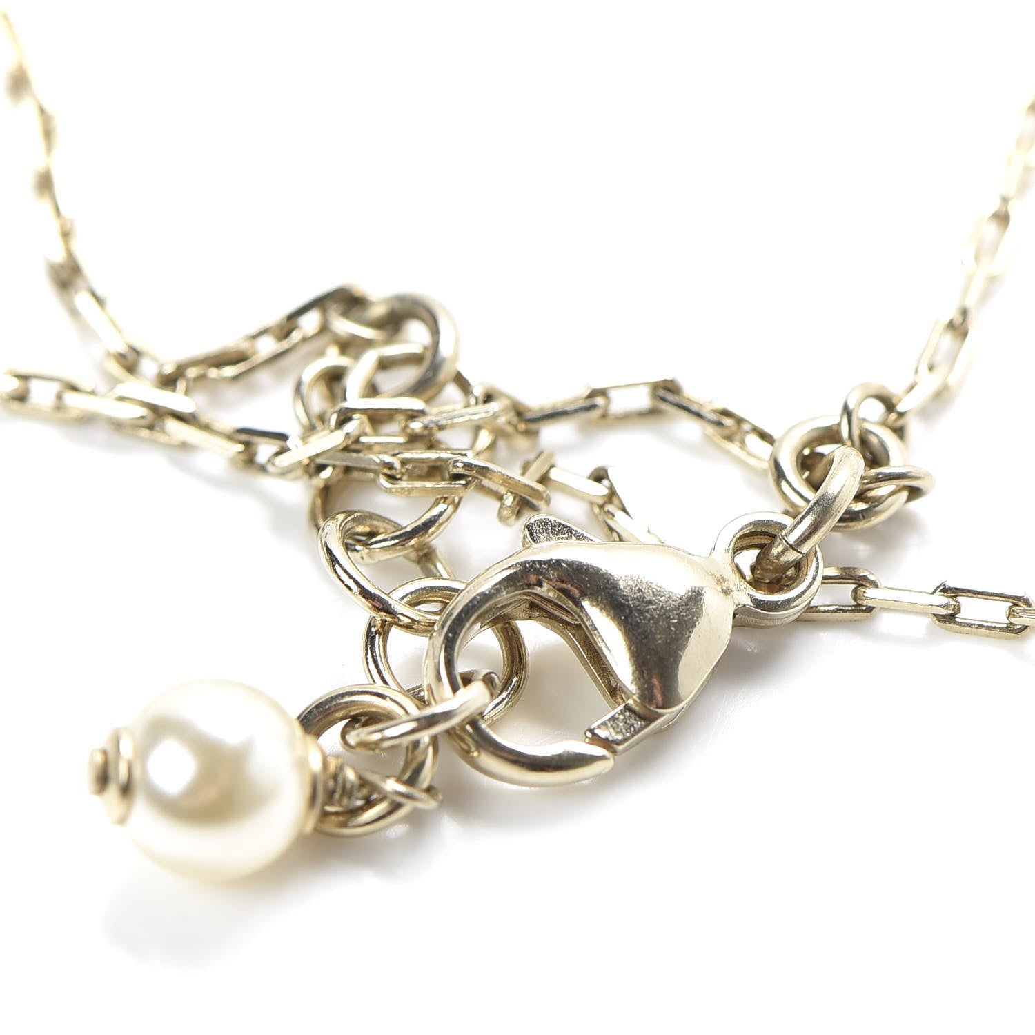Chanel Crystal Pearl CC Arrow Bracelet Gold 4 of 6