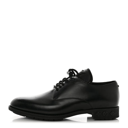 Louis Vuitton Calfskin Mens Formal Derby Shoes 7 Black 1 of 8