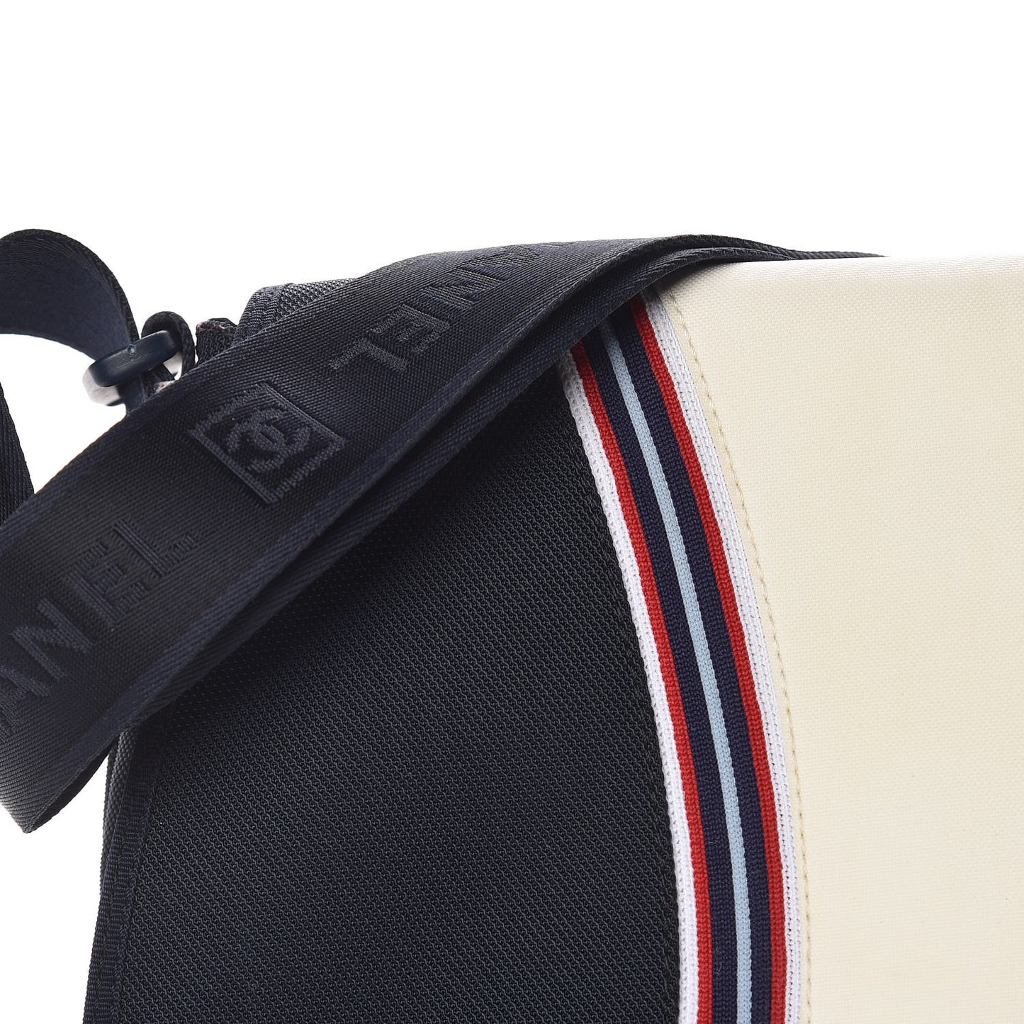 Canvas Nylon Expandable Sport Messenger Navy Off White