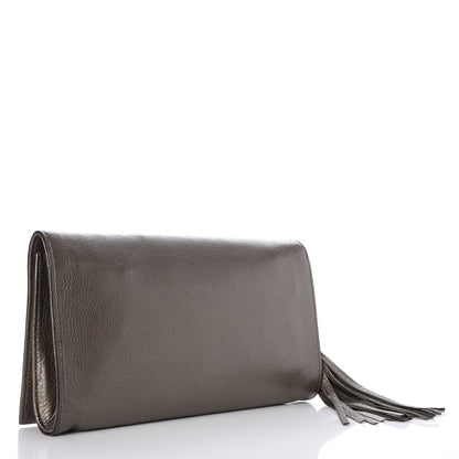 Gucci Metallic Pebbled Calfskin Medium Soho Clutch Sasso 3 of 7