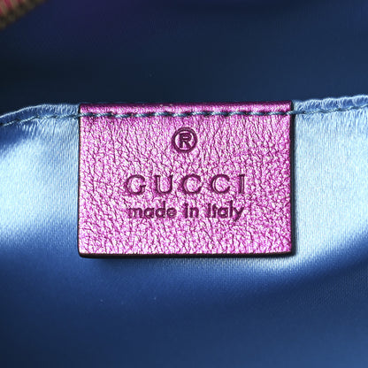 Gucci Laminated Nappa Matelasse Small GG Marmont Chain Shoulder Bag Fuxia Rosso Rosa 6 of 10