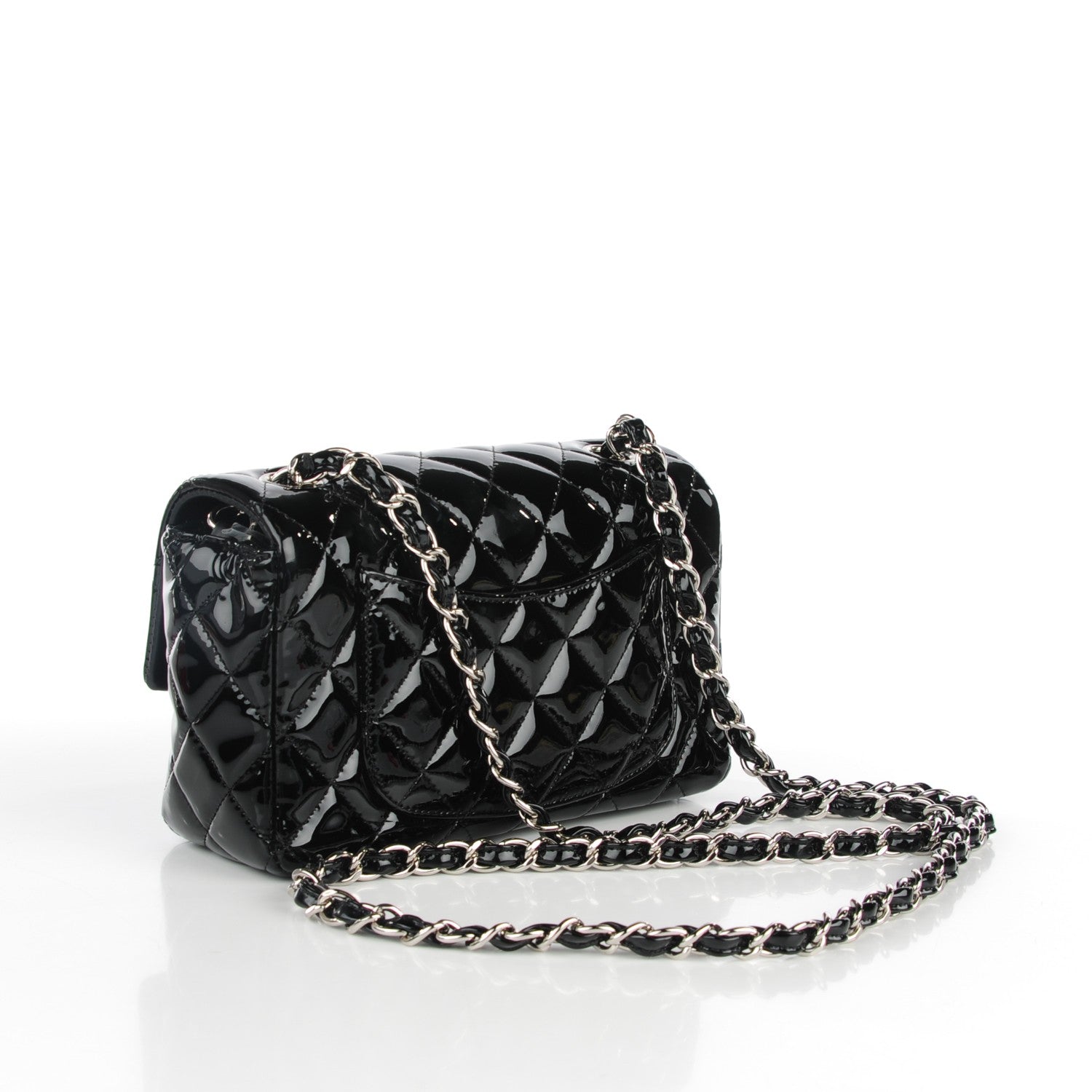 Chanel Patent Calfskin Quilted Mini Rectangular Flap Black 3 of 8