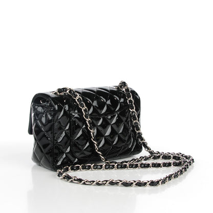 Chanel Patent Calfskin Quilted Mini Rectangular Flap Black 3 of 8