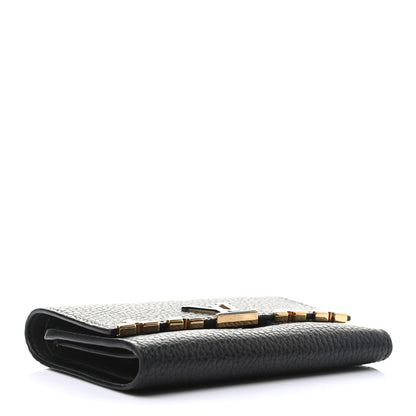 Louis Vuitton Taurillon Embellished Capucines Compact Wallet Black 3 of 7