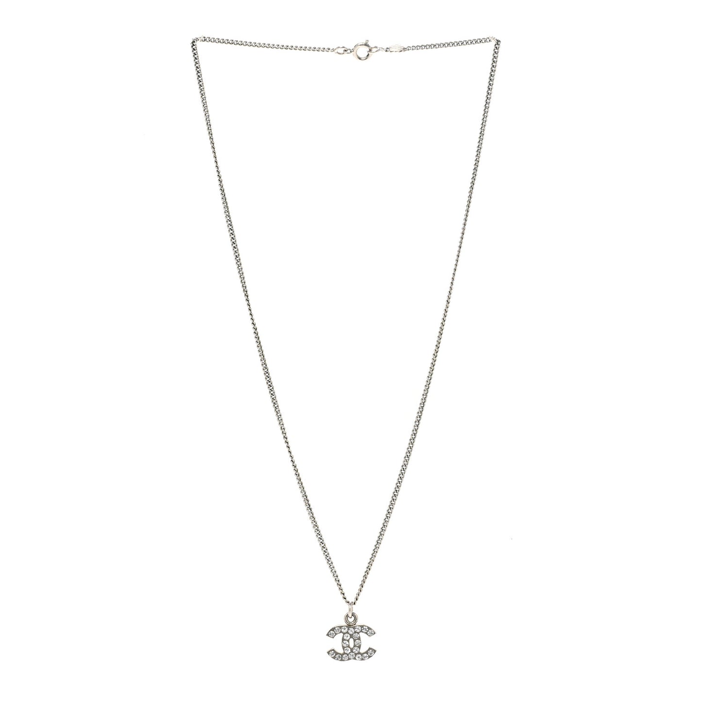 Crystal Timeless CC Necklace Silver