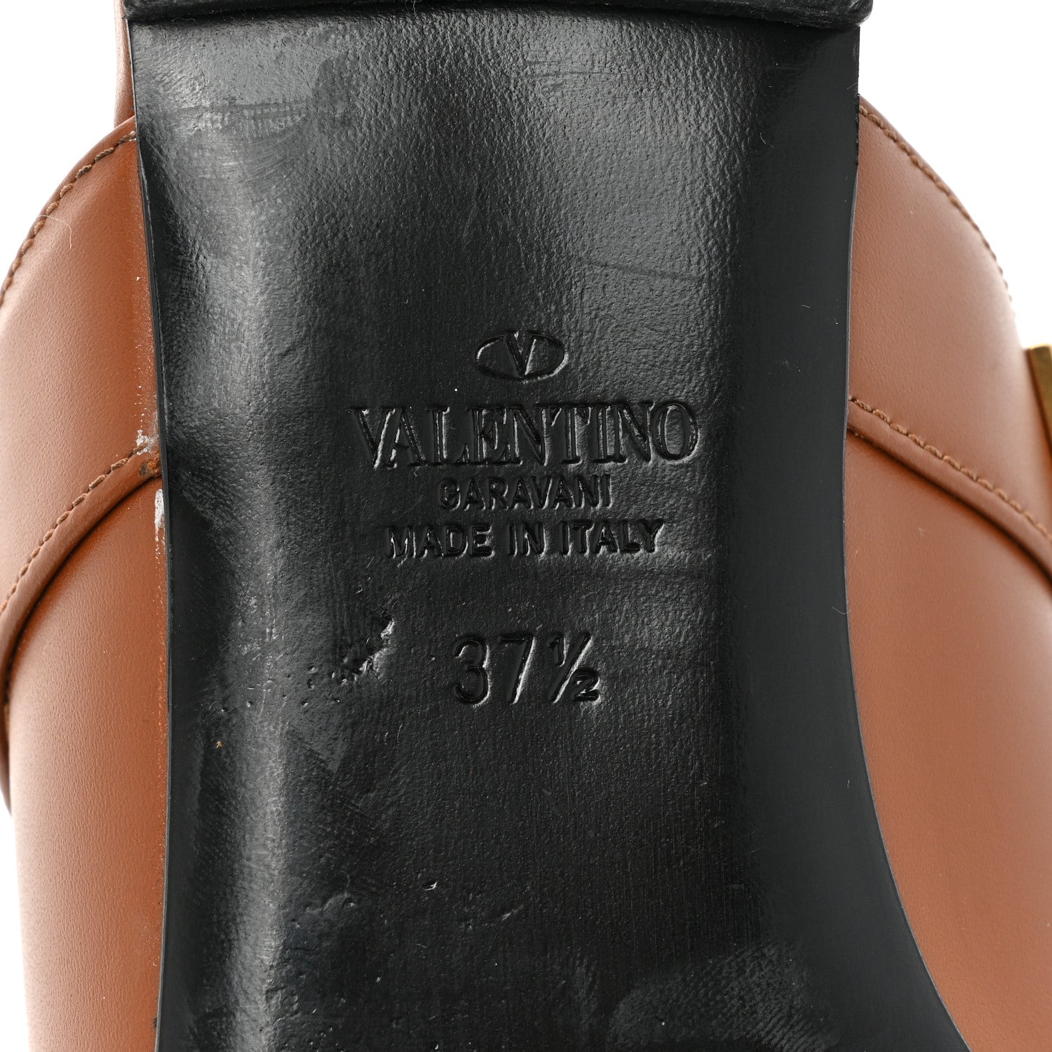 Valentino Garavani Calfskin Roman Stud Ankle Strap Flat Mules 37.5 Selleria 6 of 12