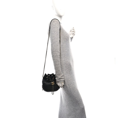 Chanel Aged Calfskin Quilted Small Gabrielle Bucket Black 2 of 10