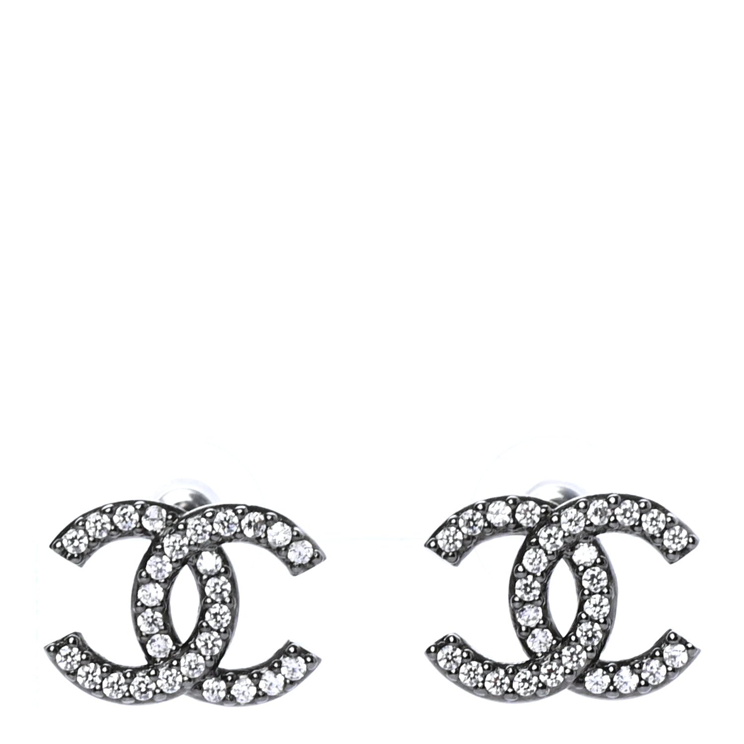 Chanel Ruthenium Crystal CC Earrings 1 of 4