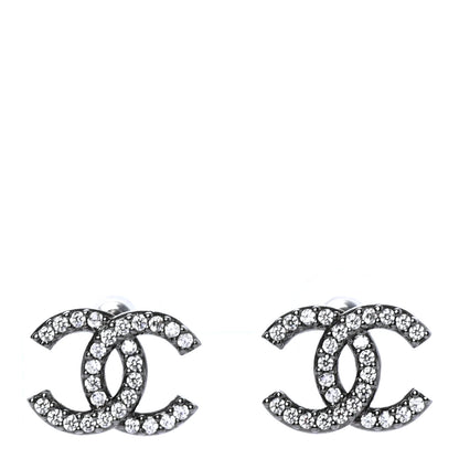 Chanel Ruthenium Crystal CC Earrings 1 of 4