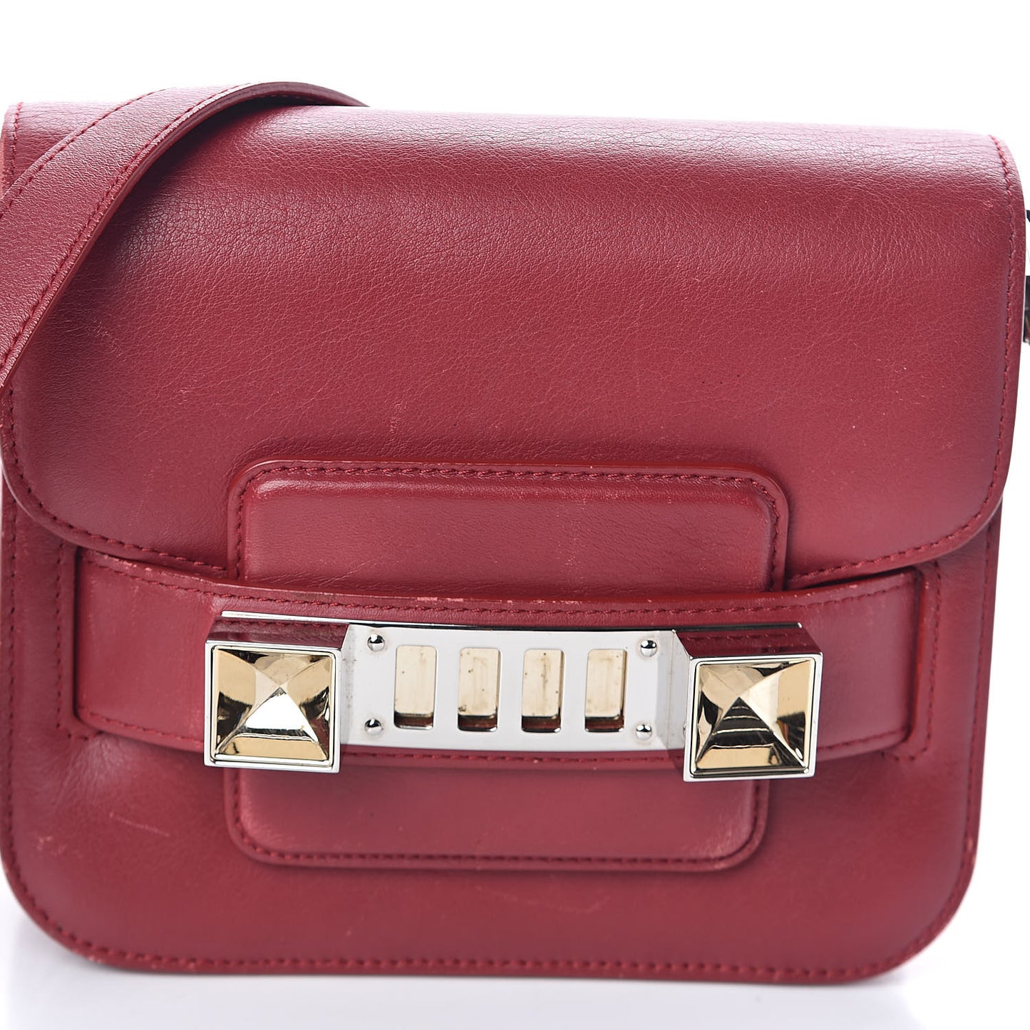 Calfskin PS11 Tiny Shoulder Bag Crimson