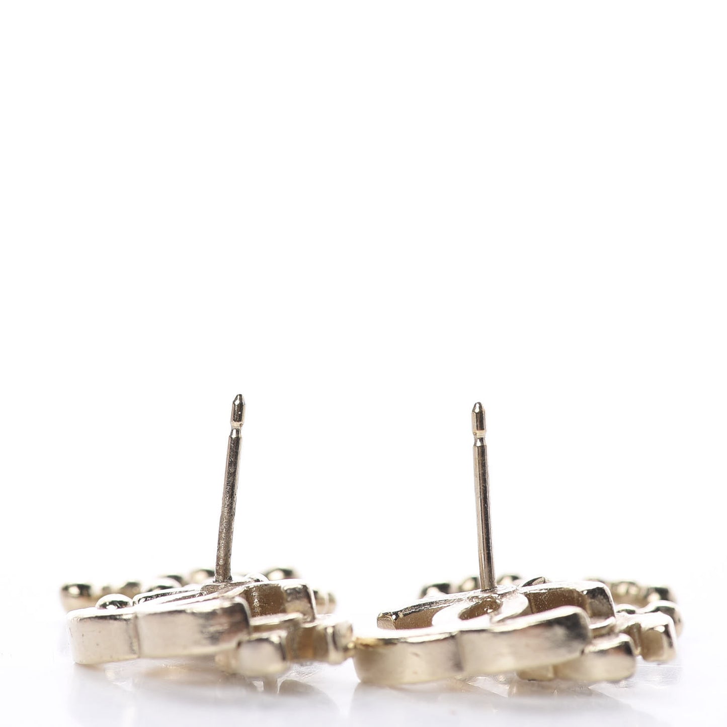 Crystal CC Drop Earrings Gold