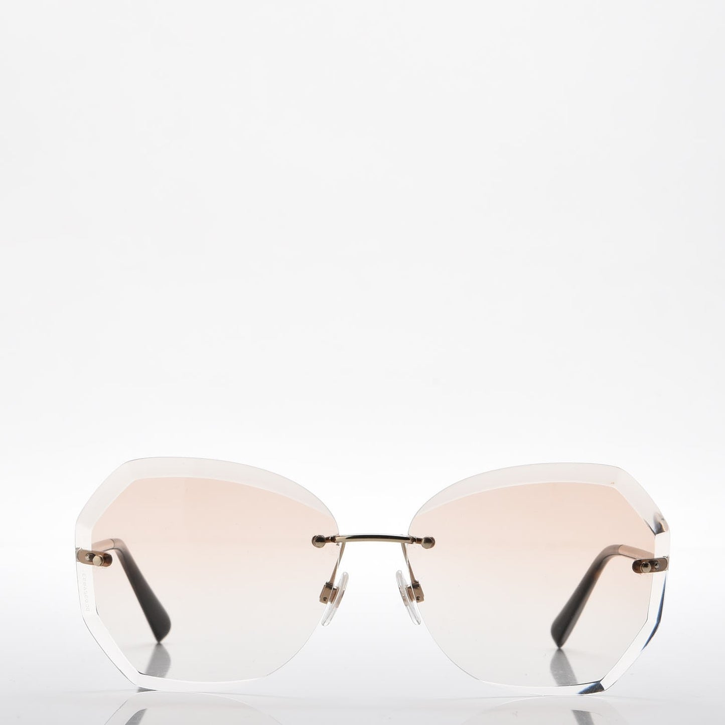 Metal Spring Round Sunglasses 4220 Gold Brown