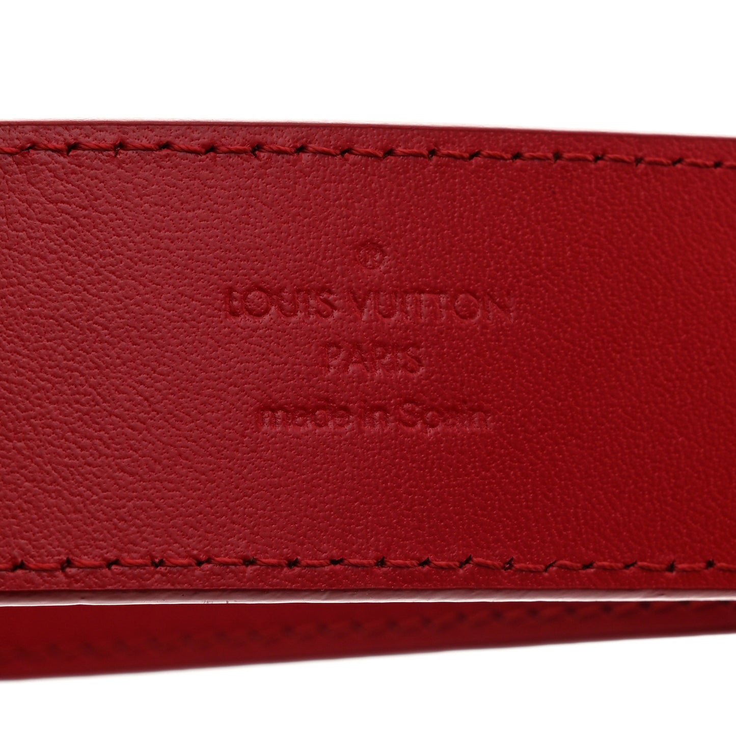Calfskin 35mm LV New Wave Belt 90 36 Red