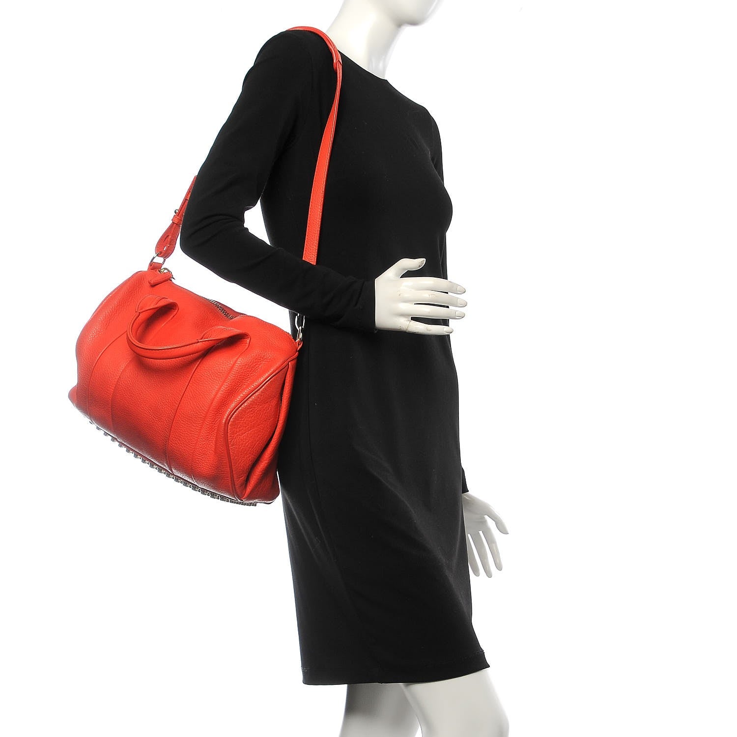 Alexander Wang Pebbled Lambskin Rocco Tangerine Pale Gold Hardware 2 of 13