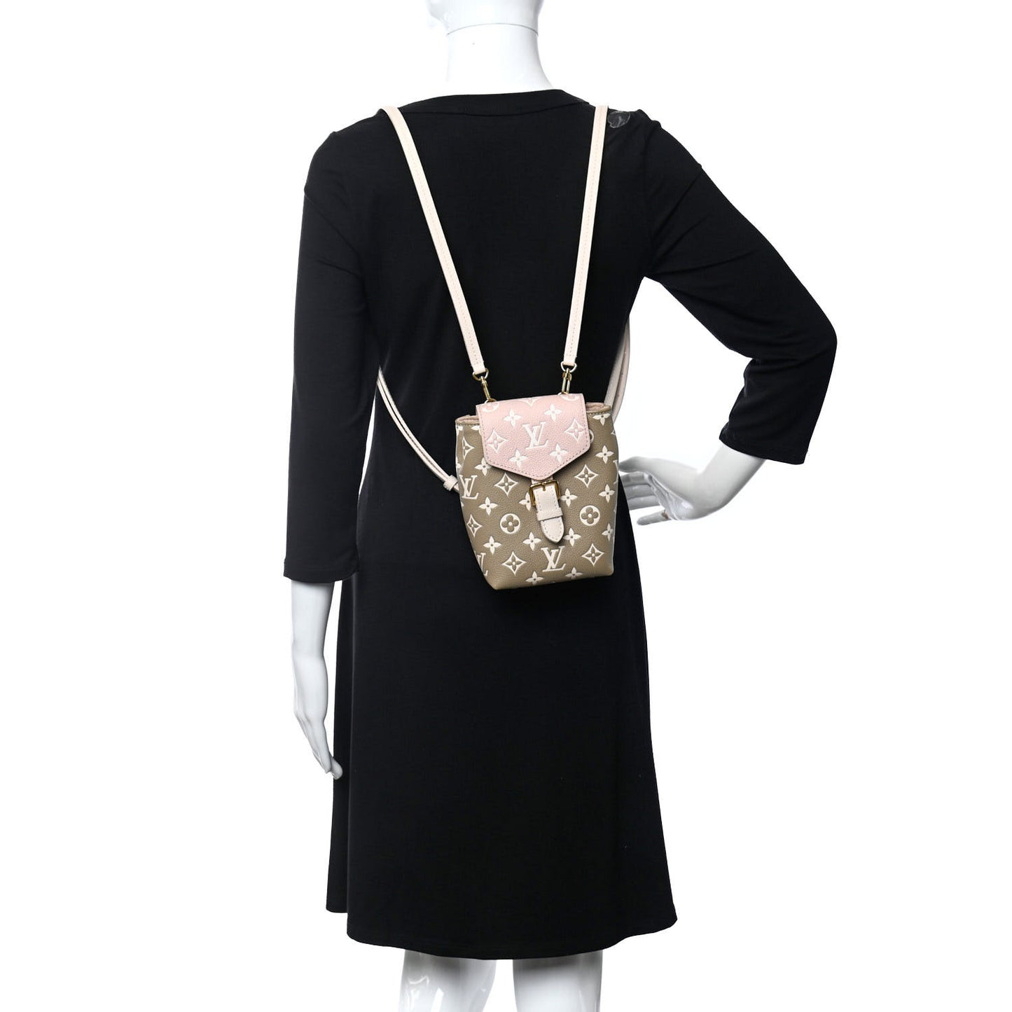 Empreinte Monogram Spring In The City Tiny Backpack Kaki Beige Cream