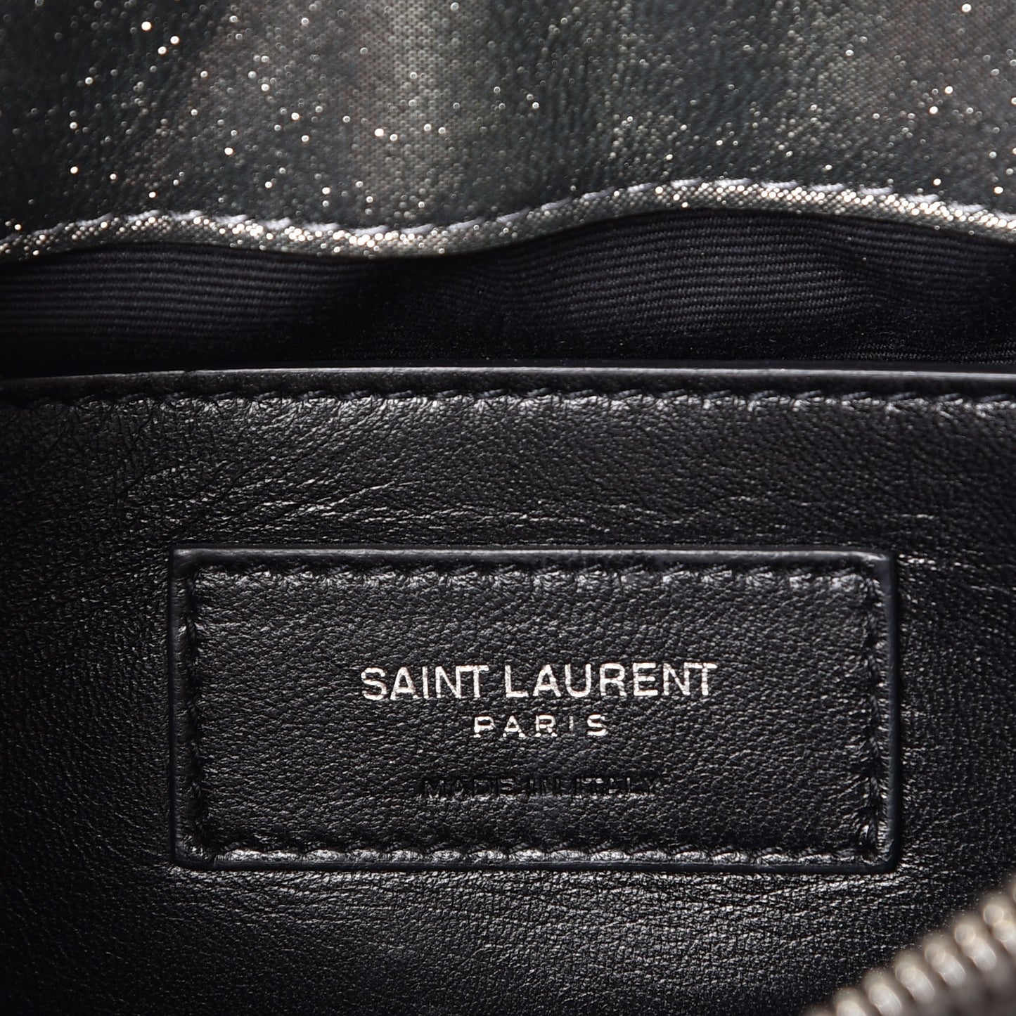 Metallic Calfskin Y Calfskin Monogram Small Loulou Chain Satchel Dark Grey