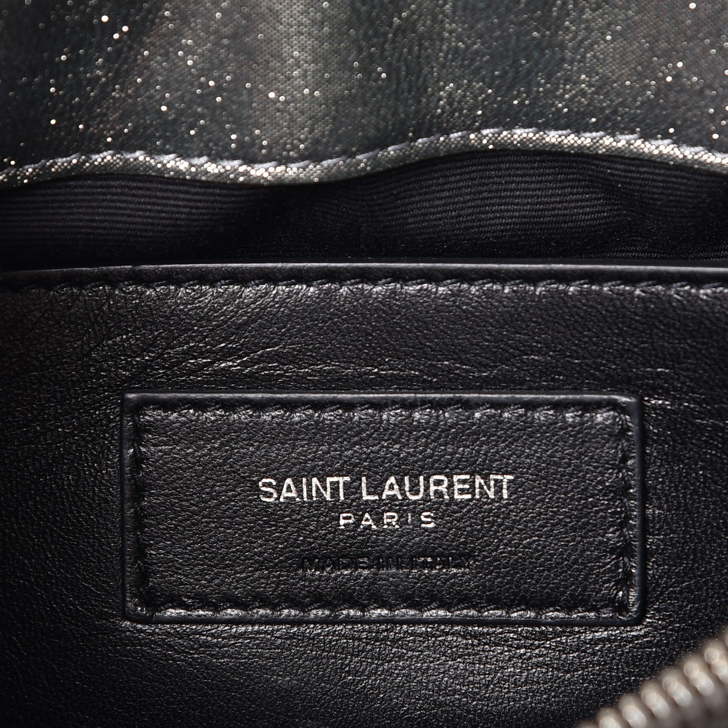 Saint Laurent Metallic Calfskin Y Calfskin Monogram Small Loulou Chain Satchel Dark Grey 6 of 8