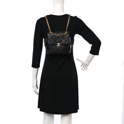 Chanel Shiny Caviar Quilted Chain Melody Backpack Black 2 of 10