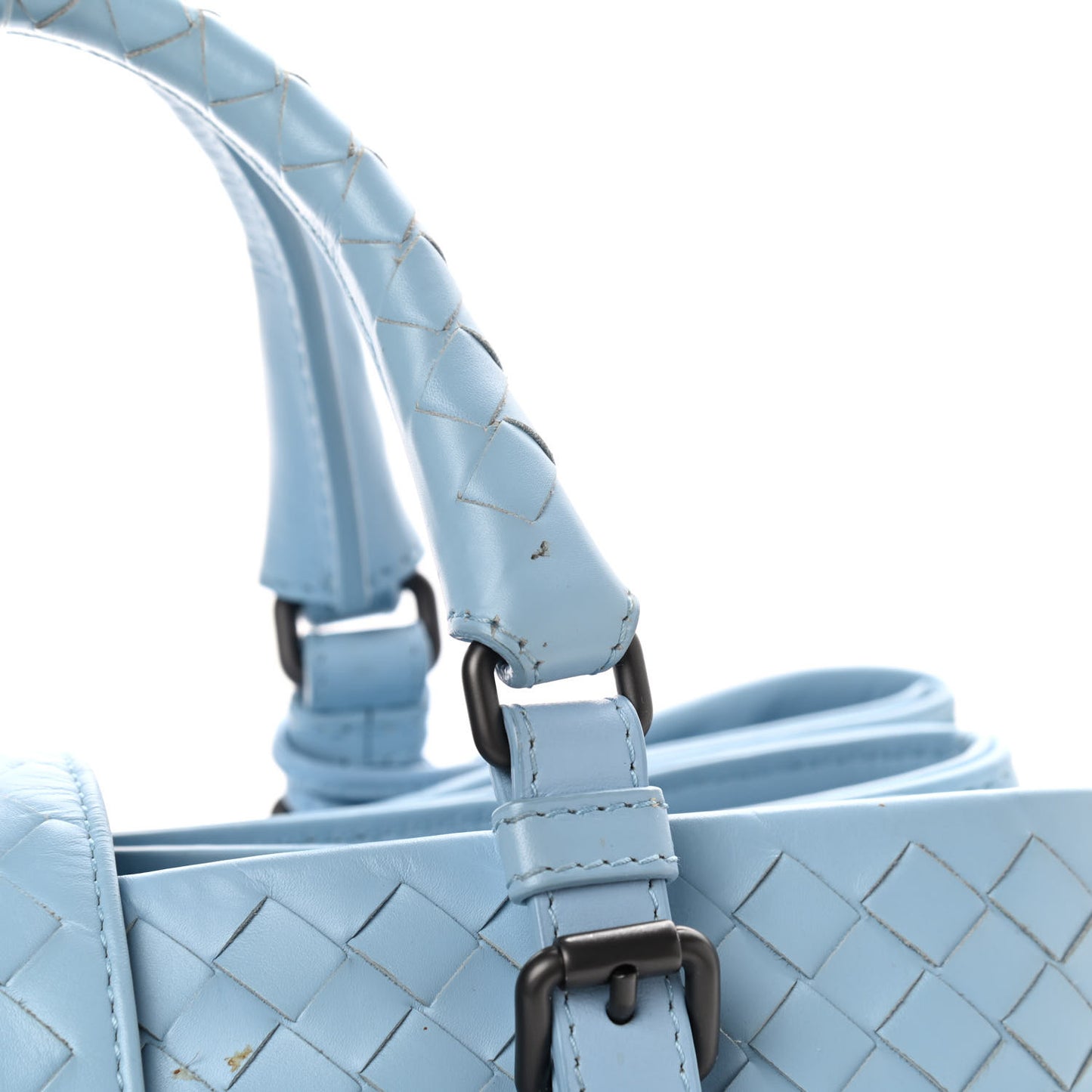 Light Calf Intrecciato Small Roma Topazio