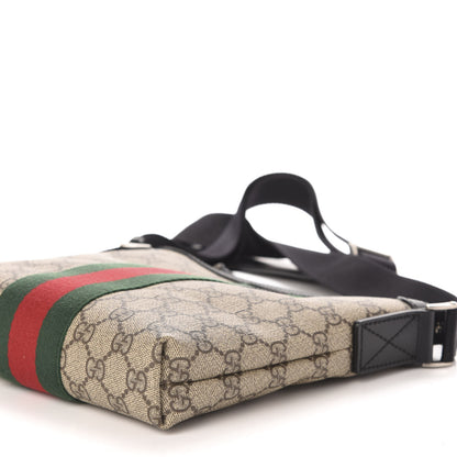 Gucci GG Supreme Monogram Web Messenger Bag Black 10 of 11