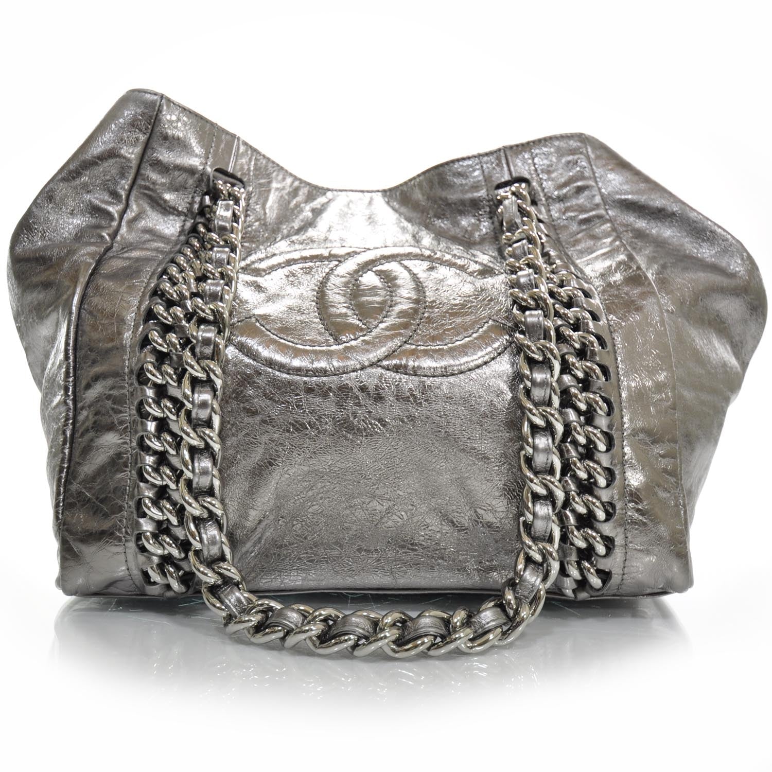 Chanel Leather XL Modern Chain Tote Metallic 1 of 11