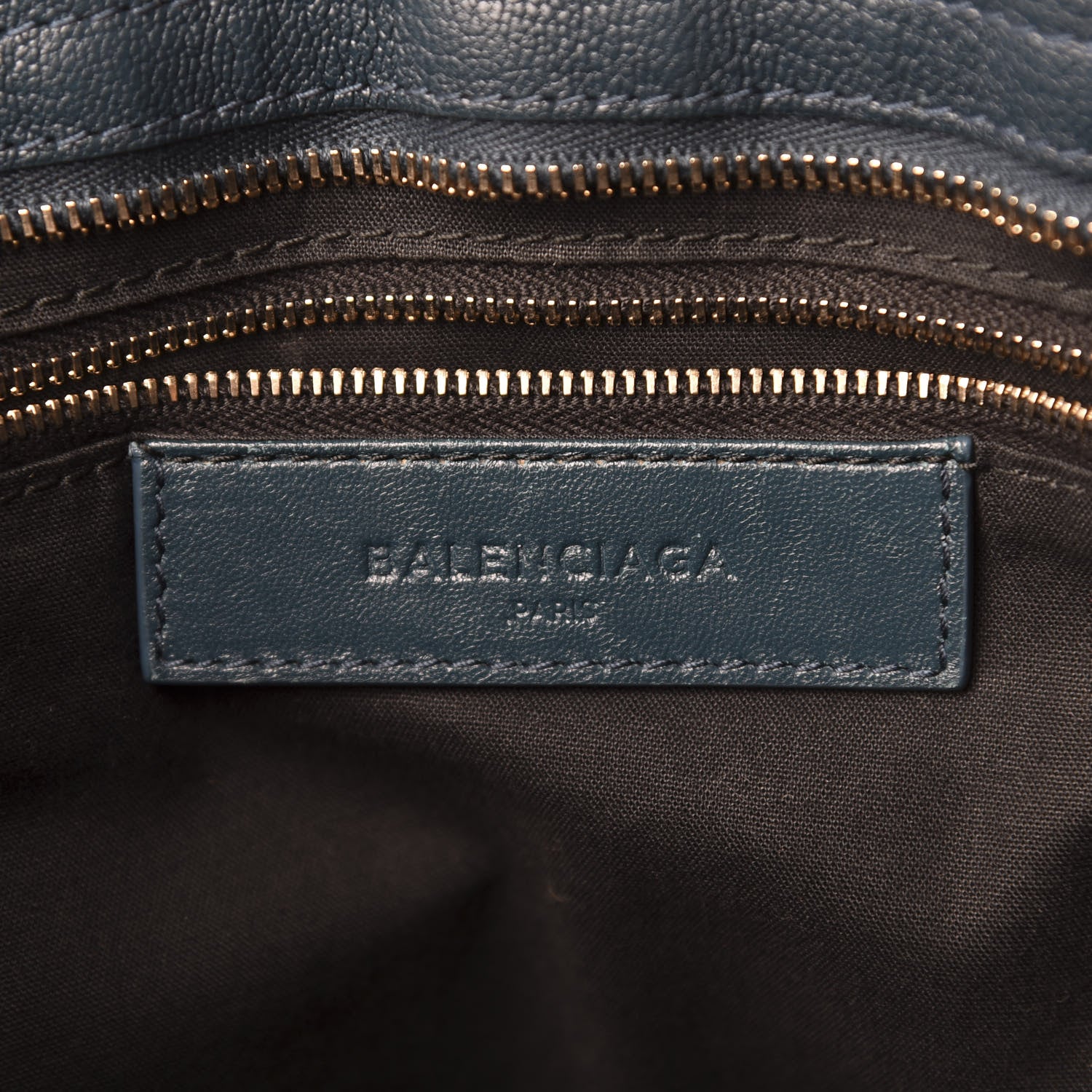 Balenciaga Chevre Gold Metallic Edge Hardware City Bleu Paon 9 of 12