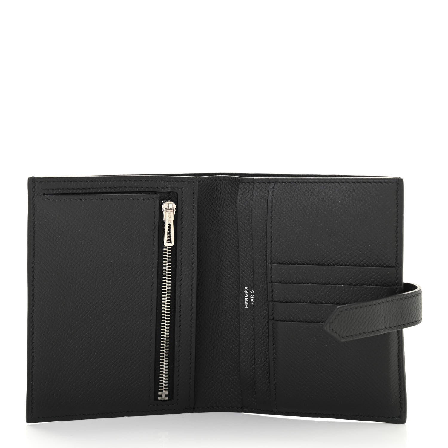 Hermes Epsom Bearn Compact Wallet Black 5 of 7