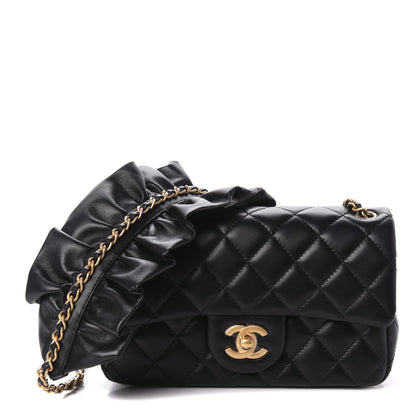 Chanel Lambskin Quilted Mini Romance Rectangular Flap Black 1 of 10
