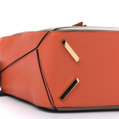 Loewe Calfskin Small Puzzle Bag Mink Coral Black 8 of 9