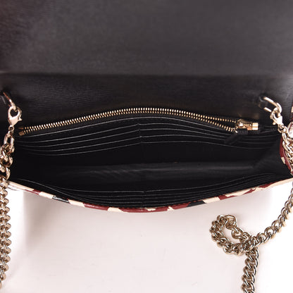 Gucci Patent Leopard Print Betty Chain Wallet Brick Red Black 7 of 9